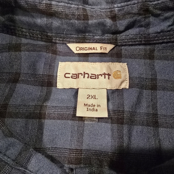 Carhartt Shirt Men’s 2XL Original Fit Long Sleeve Blue Plaid. - Picture 7 of 11